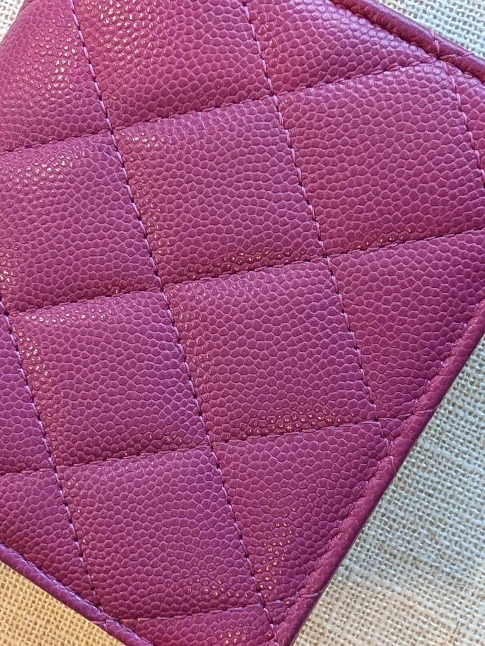 Chanel Quilted Small Wallet in Plum with Gold CC Logo